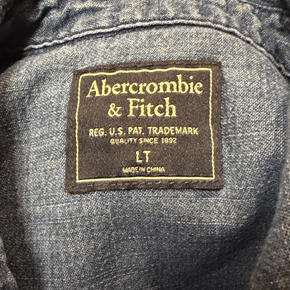 Abercrombie & Fitch- Chambray Utility Full Button Up Belted Dress- Size L TALL - Picture 4 of 8